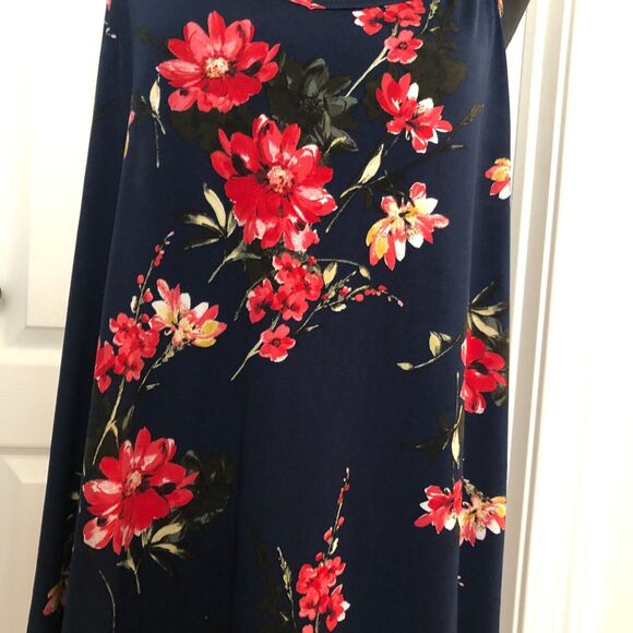 Papermoon‎ Womens Tank Top 3x Blue Floral Sleeveless Blouse Halter Neck NWT - Picture 5 of 8